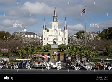 New Orleans cathedral in Jackson Square Stock Photo - Alamy