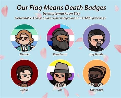 Our Flag Means Death Lgbt Badges Stede Bonnet Edward Ed Etsy Uk