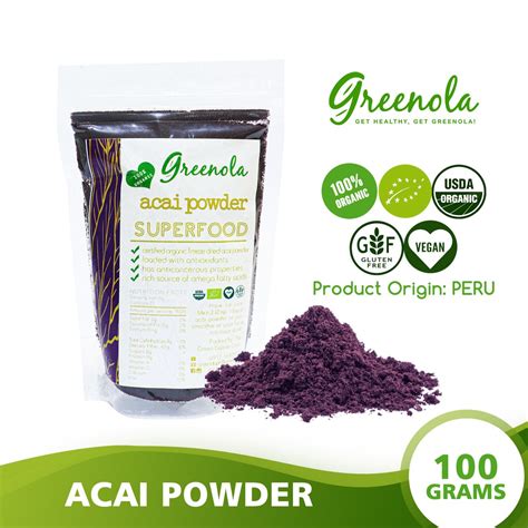 Greenola Organic Freeze Dried Acai Berry Powder 100g Shopee Philippines