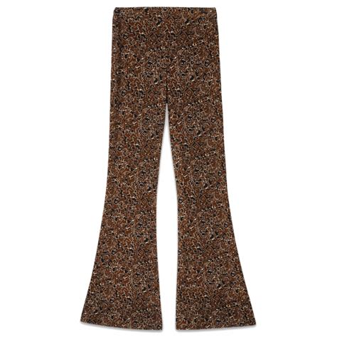 Ottod Ame Elasticised Trousers In Abstract Fantasy Brown Trousers