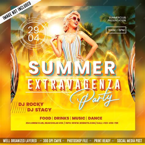 Premium Psd Summer Pool Party Flyer Social Media Post And Web Banner