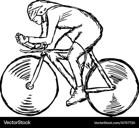 Track cycling - sketch hand drawn Royalty Free Vector Image