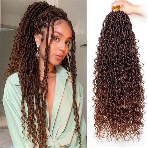 Zrq Packs Ombre Goddess Locs Crochet Hair Inch Boho Faux Locs