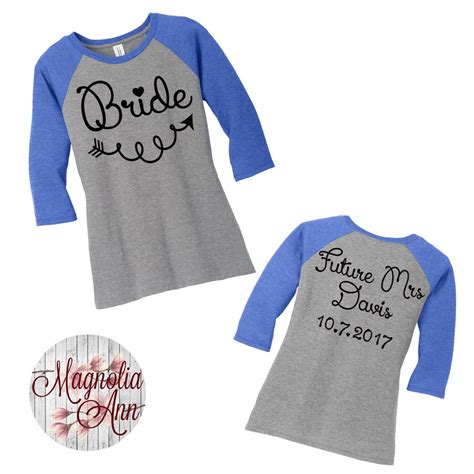 Custom Future Mrs Bride Arrow Wedding Date Bachelorette Womens