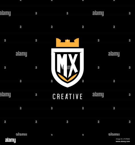 Initial MX Logo With Shield Esport Gaming Logo Monogram Style Vector