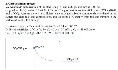 Solved 2. Carburization process We want to do carburization | Chegg.com