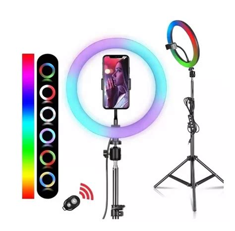 Aro Luz Led 13 Pulgadas Rgb Colores Tiktok Soporte C Tripie Envío gratis