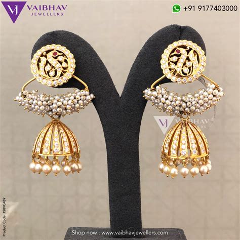 Diamond earrings by Vaibhav Jewellers - Indian Jewellery Designs