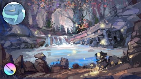 Landscape With A Forest Lake Digital Painting In Krita YouTube