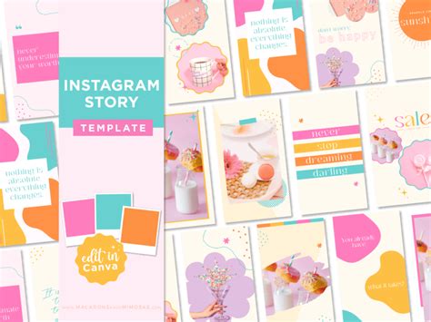 Bright Instagram Story Templates Macarons And Mimosas