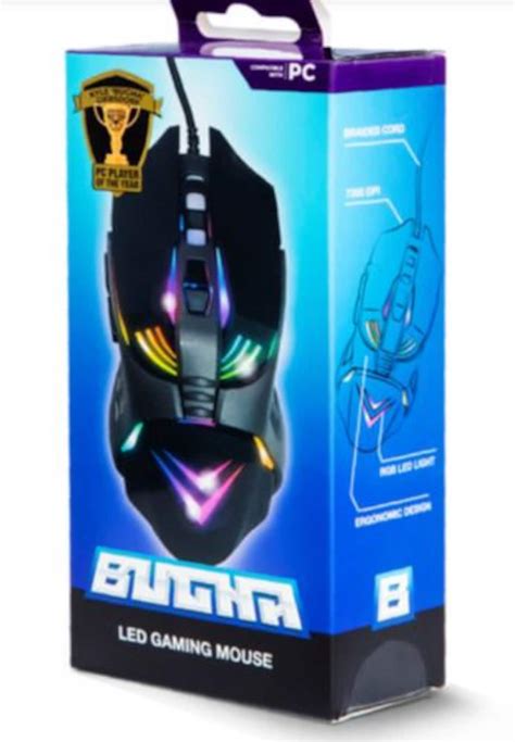 Bugha LED Gaming Mouse 7 Key 7200 dpi USB Wired PC Black | Etsy