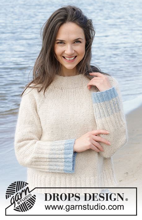 Rising Blue Tide Drops 239 20 Free Knitting Patterns By Drops Design