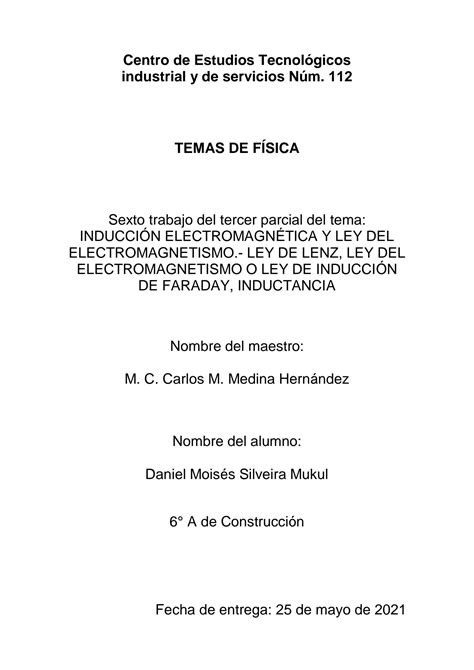 Solution P A Inducci N Electromagn Tica Y Ley Del Electromagnetismo