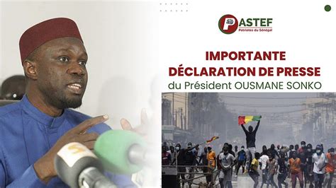 Urgent D Claration Ousmane Sonko En Direct Youtube