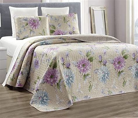 3 Piece Fine Printed Oversize Quilt Set