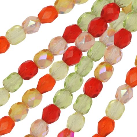 Czech Fire Polished Glass Beads Faceted Round 4mm Tango Mix 100 Pie — Beadaholique