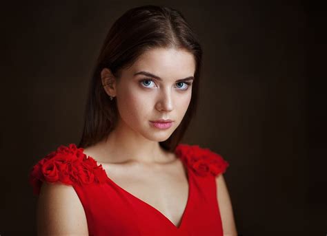 Red Dress Cute Woman Model Aqua Eyes HD Wallpaper Pxfuel