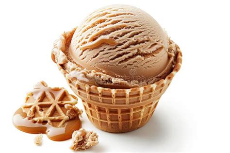 Three Scoops Of Ice Cream In A Waffle Cone Stock Illustration