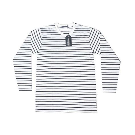 Jual Kaos Stripe Lengan Panjang Putih Navy Ls Navy White