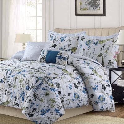 King Amalfi Pc Thread Count Cotton Comforter Set Blue Tribeca