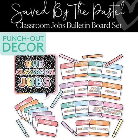 Classroom Jobs Bulletin Board Set Saved By The Pastel Schoolgirl