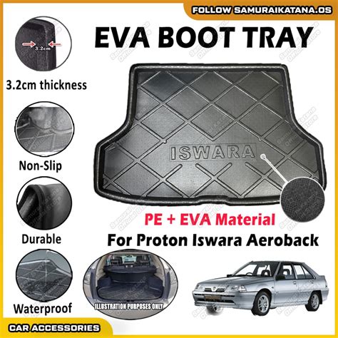 For Proton Iswara Aeroback EVA Copolymer Car Boot Tray Dulang But