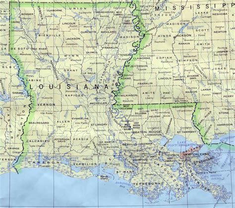 Administrative map of Louisiana state | Louisiana state | USA | Maps of ...