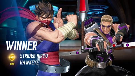 MARVEL VS CAPCOM INFINITE Arcade Mode Hawkeye And Strider Hiryu YouTube