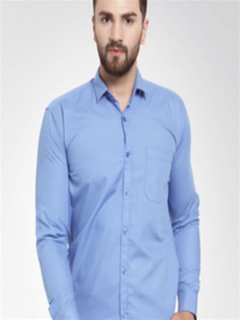 Buy Jainish Men Blue Classic Slim Fit Solid Formal Shirt Shirts For