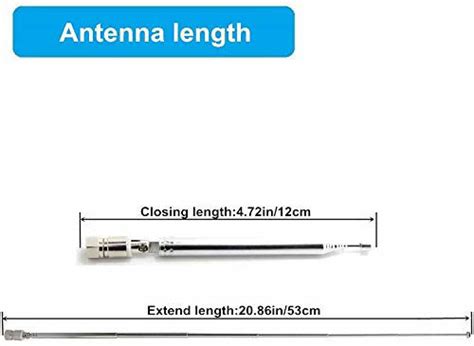 Getuscart Fm Radio Antenna Ancable Indoor Fm Telescopic Antenna 75 Ohm F Type Male Plug