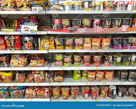 Many Types Of Instant Noodles In Supermarket Editorial Photo Image Of