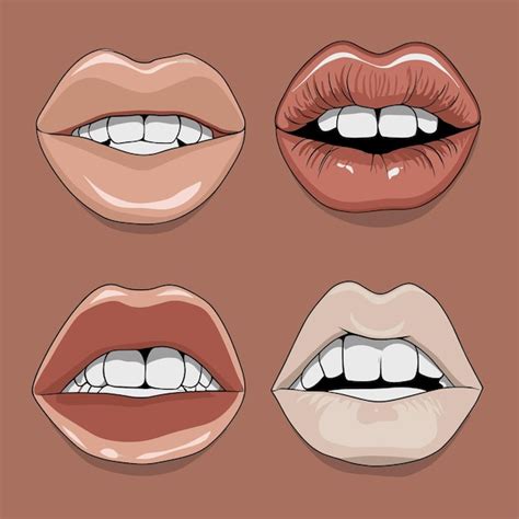 Premium Vector Set Of Lips Vector