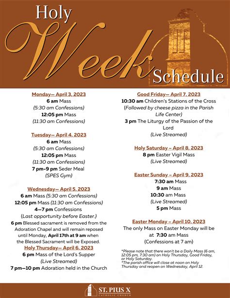 Holy Week 2023 St Pius X Catholic Church Lafayette La