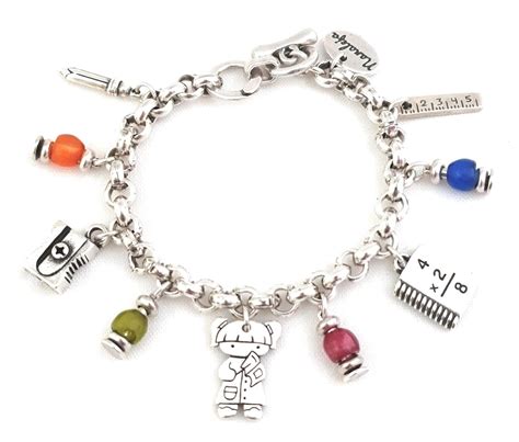 Pulsera Profesora Con Resinas De Colores Nanaleja Regalo Para