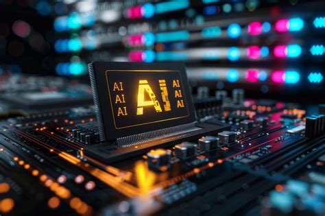 Circuit Board Illuminated With Ai Symbols Highlighting The Integration