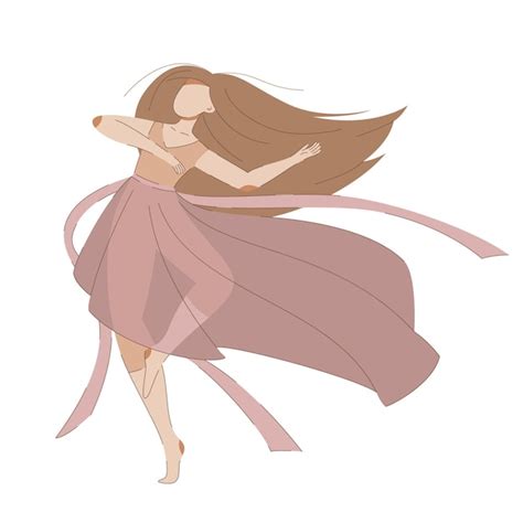 Chica Joven Bailando Danza Moderna Color Nude Vector Premium