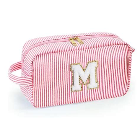 monogrammed makeup bag,letter makeup case, makeup pouch