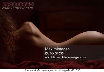 Photo Of Abstract Fine Art Nude Portrait Of A Lying Naked Woman Back Outline Stock Image MXI31035