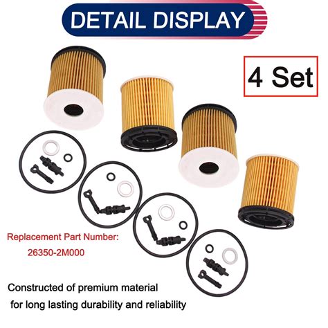 Pcs Oil Filter Pack W Seals M Fits For Kia Rio