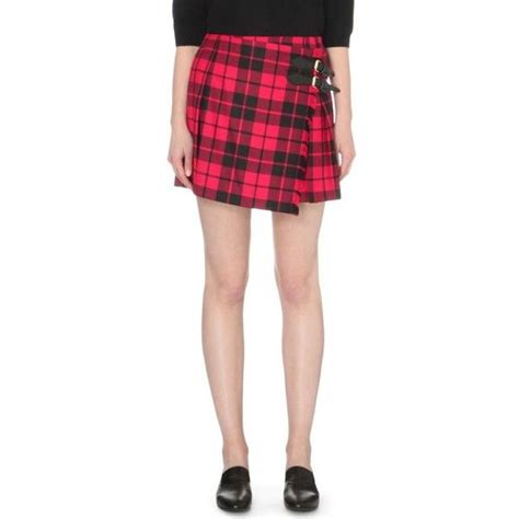 Burberry Pleated Tartan Wool Mini Skirt 390 Liked On Polyvore Featuring Skirts Mini Skirts