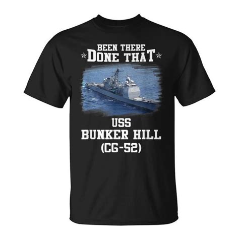 Uss Bunker Hill Cg 52 Ticonderoga Class Cruiser Father Day T Shirt