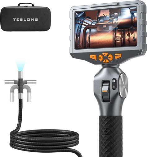 Teslong Inspection Camera 5 Inch IPS Articulating Endoscope Camera