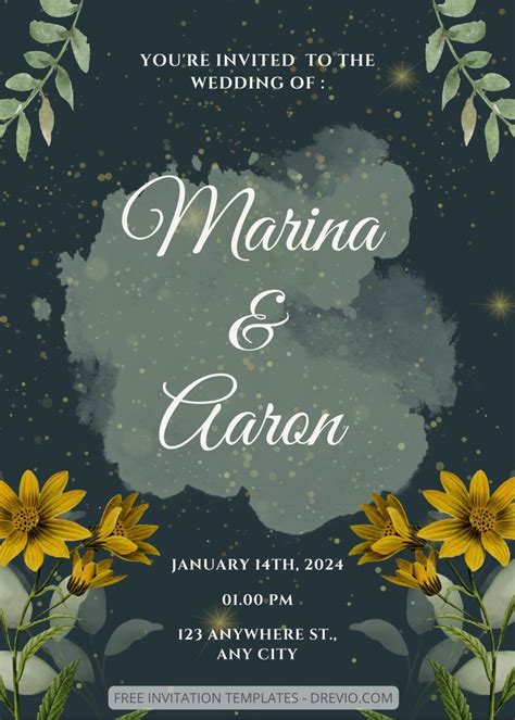 Free Blossoming Floral Canva Wedding Invitation Templates