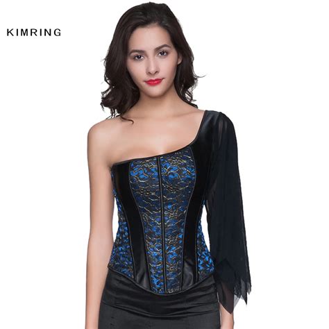 Kimring Vintage Gothic Lace Corset Sexy Steampunk Overbust Corsets With