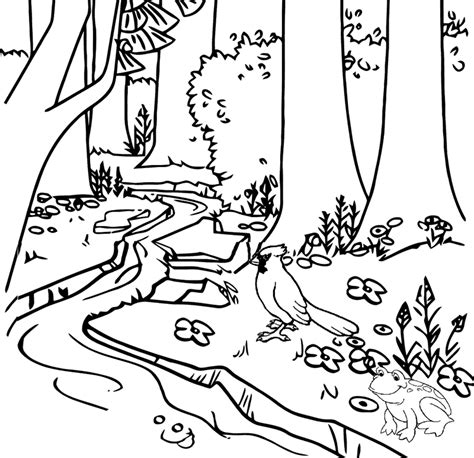 Stream Coloring Template Sketch Coloring Page