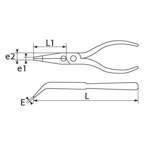 SAM OUTILLAGE Pince Bec 1 2 R Coud Bimat Ressort 200 Mm Clip