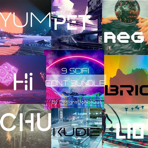 Scifi Font Bundle Canva Fonts Circuit Fonts Procreate Fonts