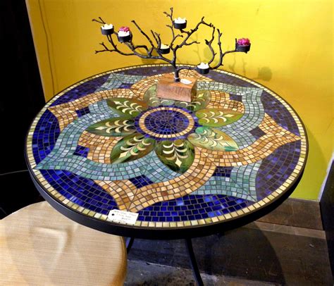 Tile And Glass Mosaic Tables Mosaic Stained Art Stained Mosaic Diy