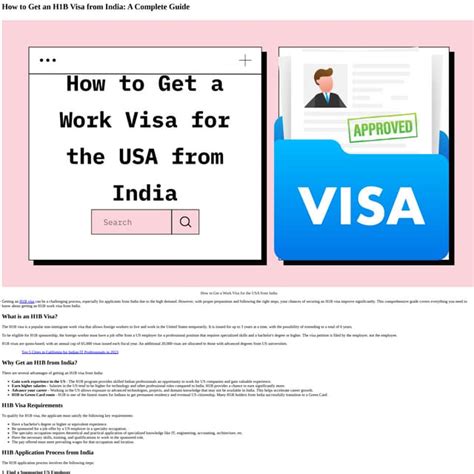 How To Get An H1b Visa From India A Complete Guide Pdf