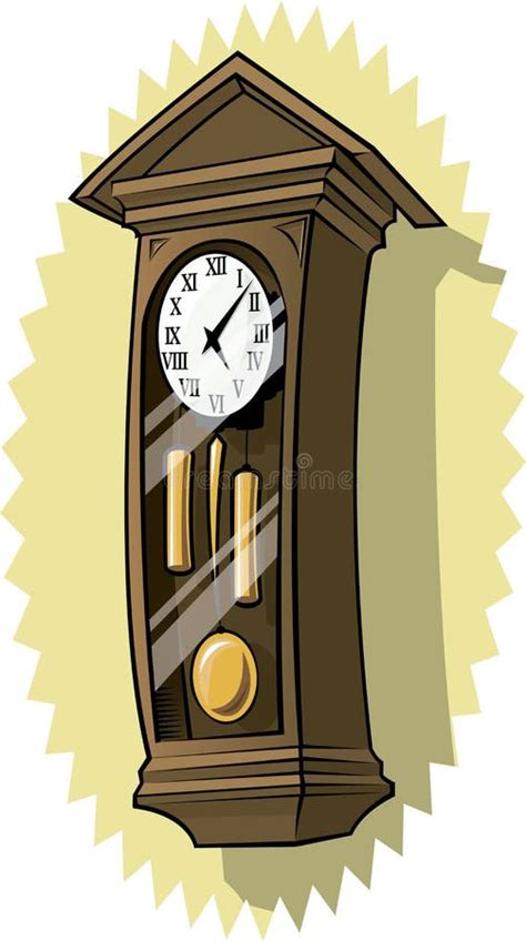 Grandfather Clock Illustration Drawing Engraving Ink Line Art